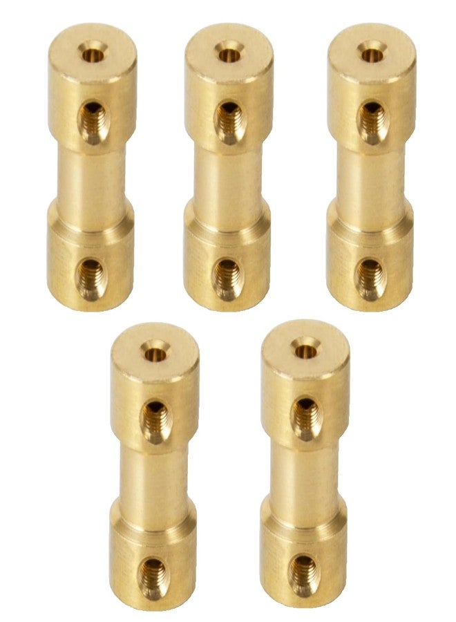 MORFUM 5PCS 2.3mm to 4mm Shaft Coupling Motor Connector Brass Shaft Coupling Joint Connector Motor Shaft Extension Connector for 3D Printers DIY RC Car Boat L20XD9 (2.3mm to 4mm) - Image 1